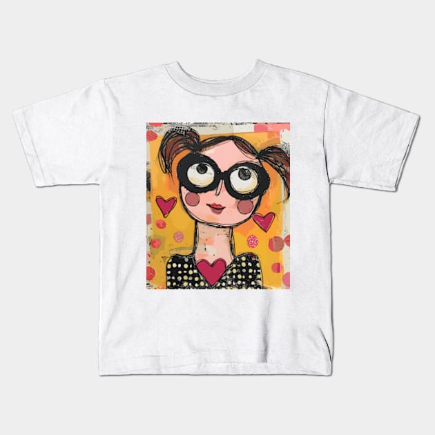 Geek Couple 2024 Valentines Day Drawing Kids T-Shirt by peculiarbutcute